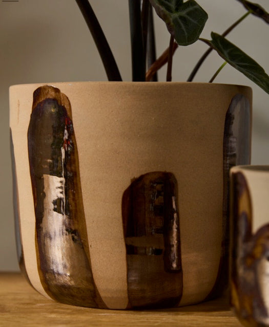 Bronze Brushstroke Pot