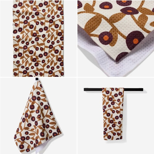 Swirling Vine Tea Towel