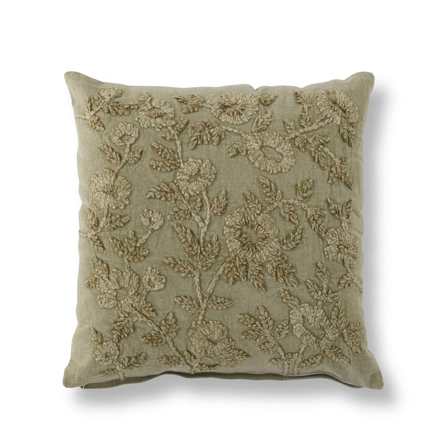 Sage Green Floral Pillow