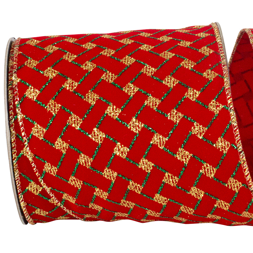 Velvet Glitter Interlocking Wired | 4"