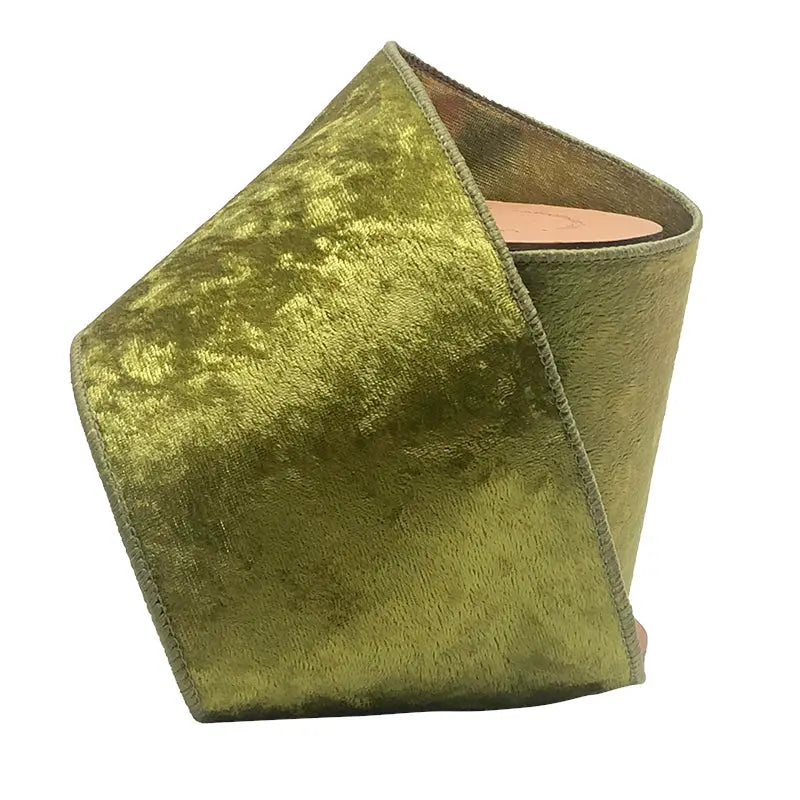 Reversible Moss/Gold Velvet Wired | 4"