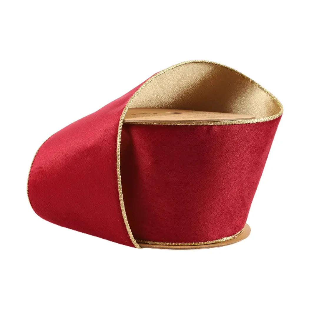 Reversible Burgundy/Gold Velvet Wired | 4"