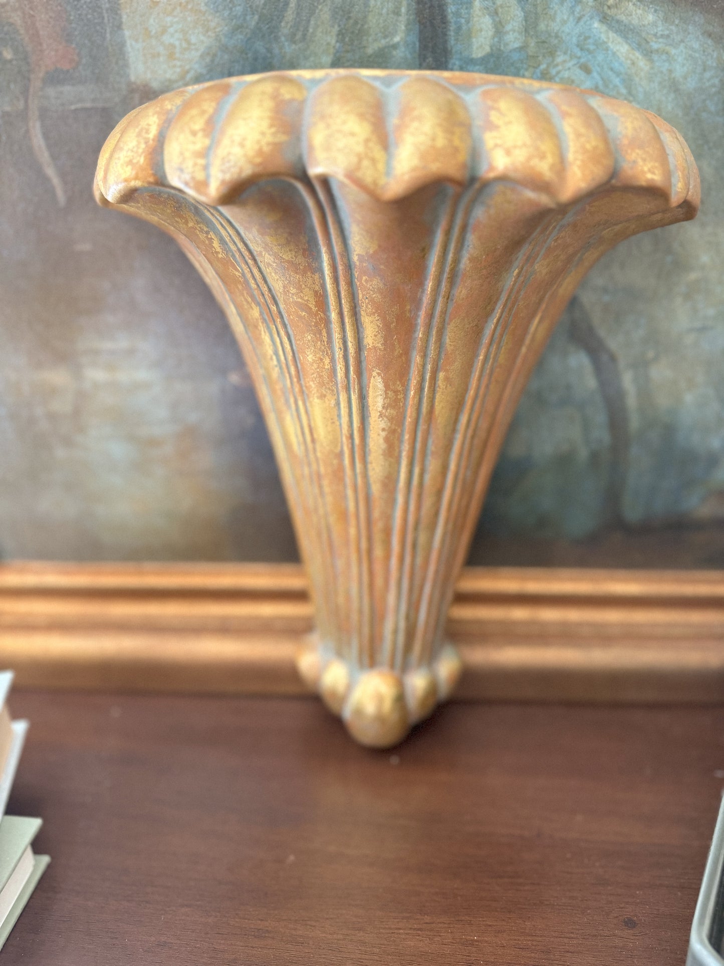 Wall Pocket Plant Holder Gold | Vintage