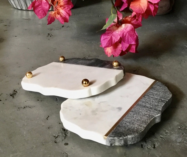 White & Black Marble Butterfly Trivet