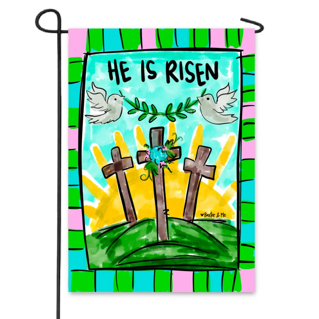 He Is Risen Garden Flag