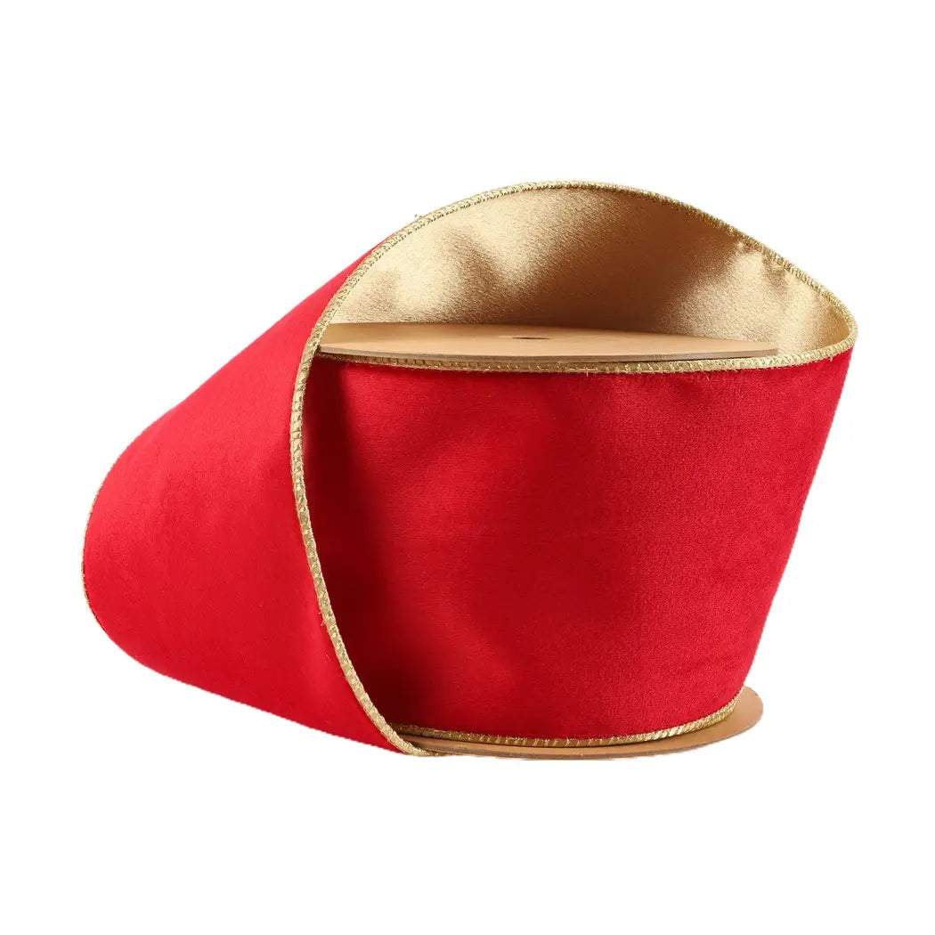 Reversible Red/Gold Velvet Wired | 4"
