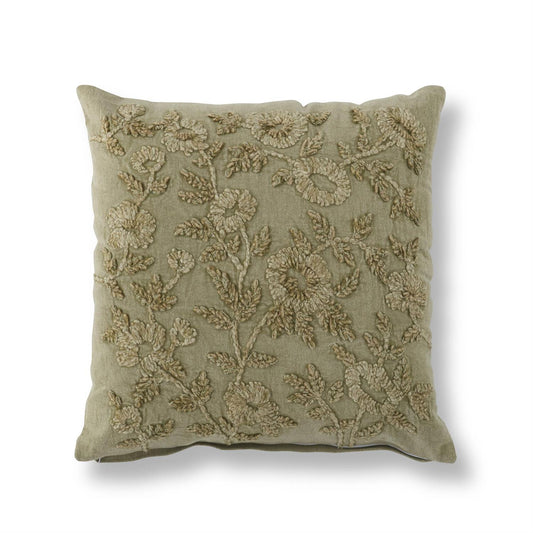 Sage Green Floral Pillow