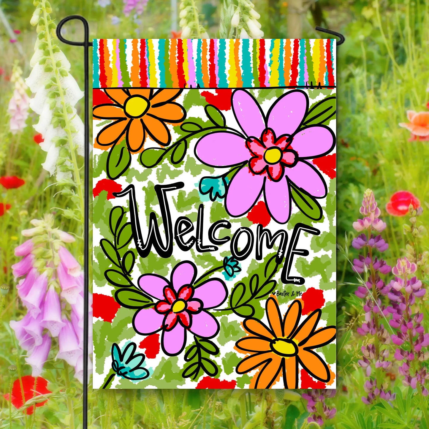 Welcome Daisy Garden Flag