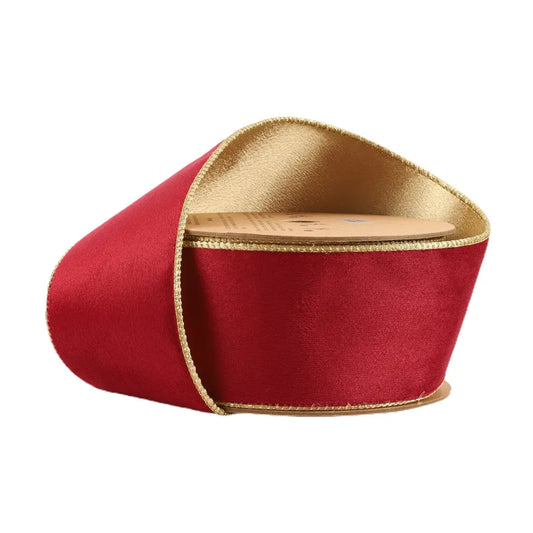 Reversible Velvet Wired Burgundy/Gold | 2.5"