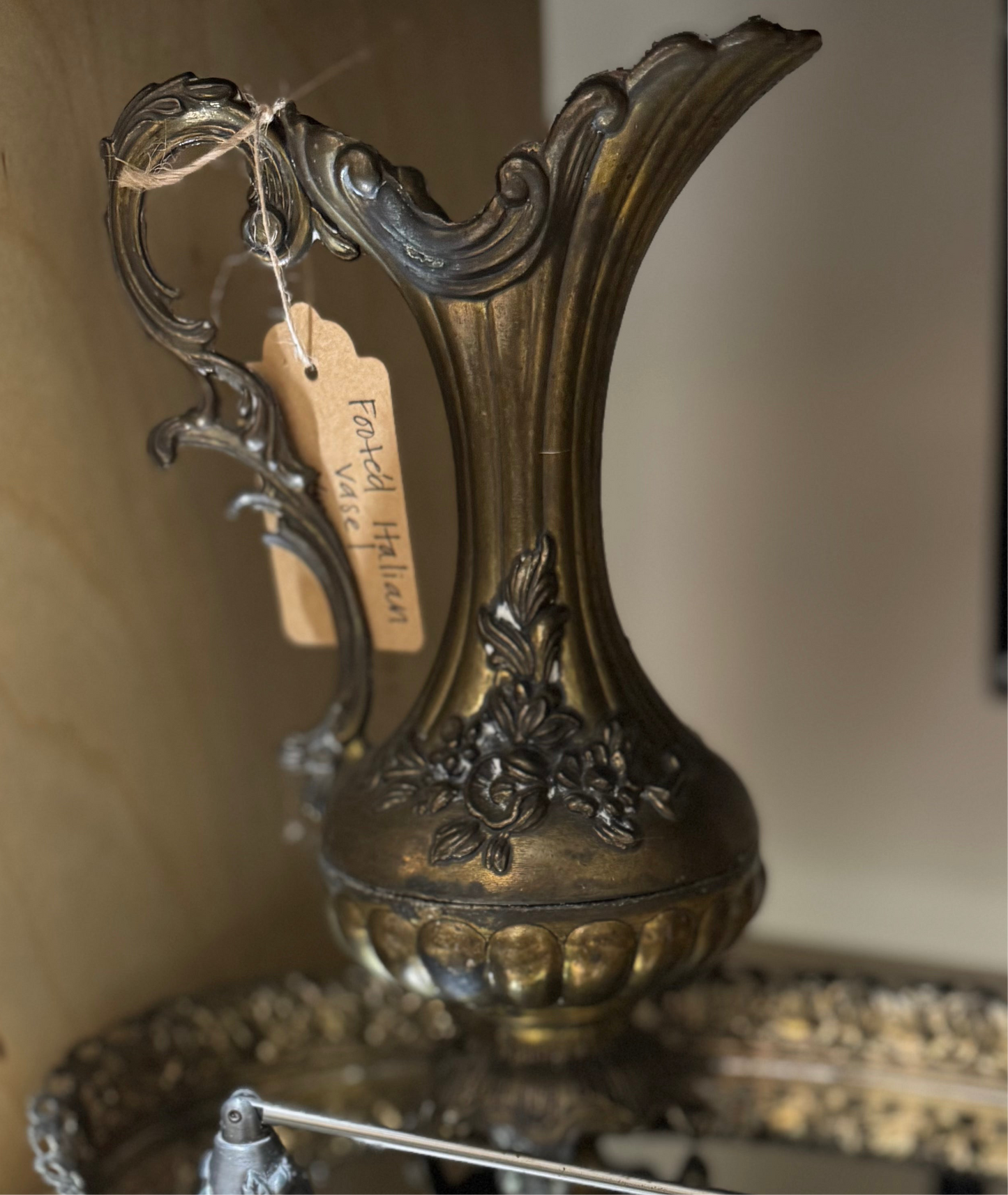 Footed Italian Vase | Vintage