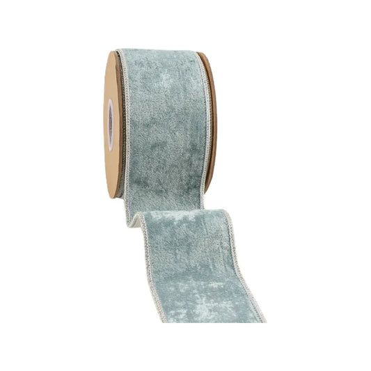 Aqua with Silver Velvet Wired | 2.5"