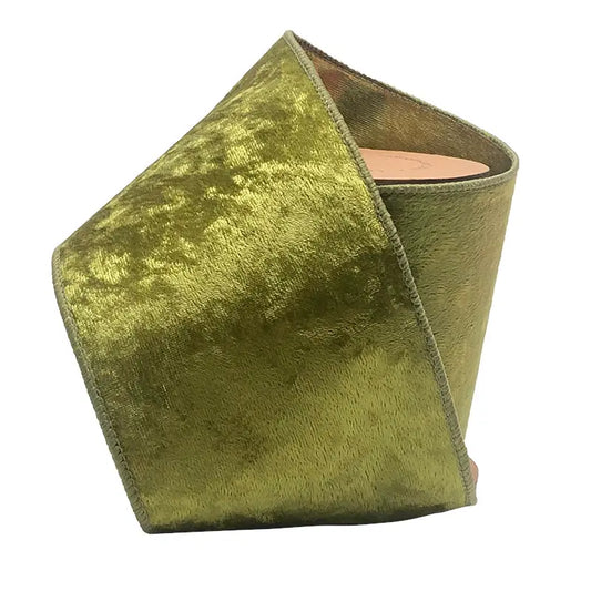 Reversible Moss/Gold Velvet Wired | 4"
