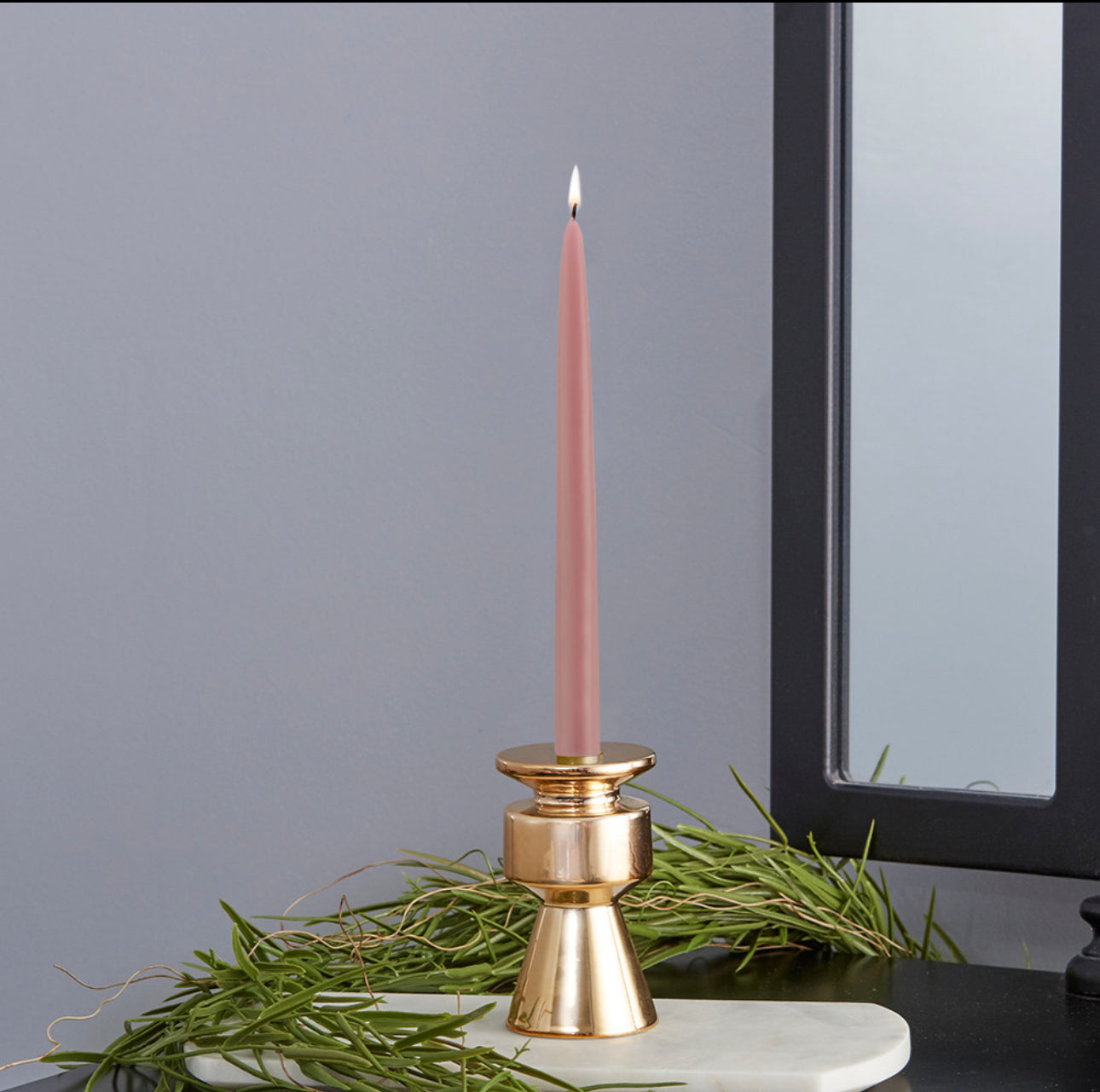 Dusty Rose Candle Taper | 9in