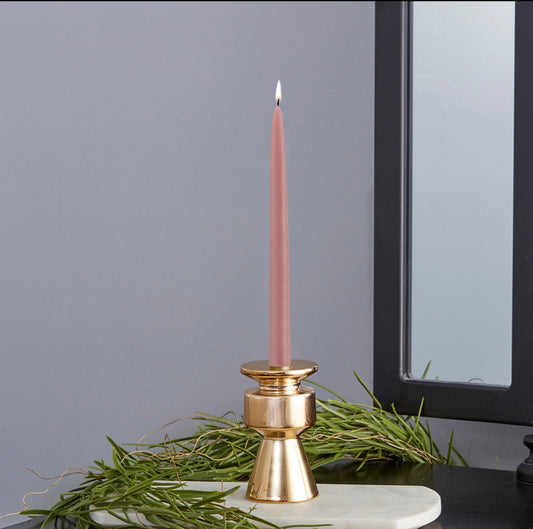 Dusty Rose Candle Taper | 9in