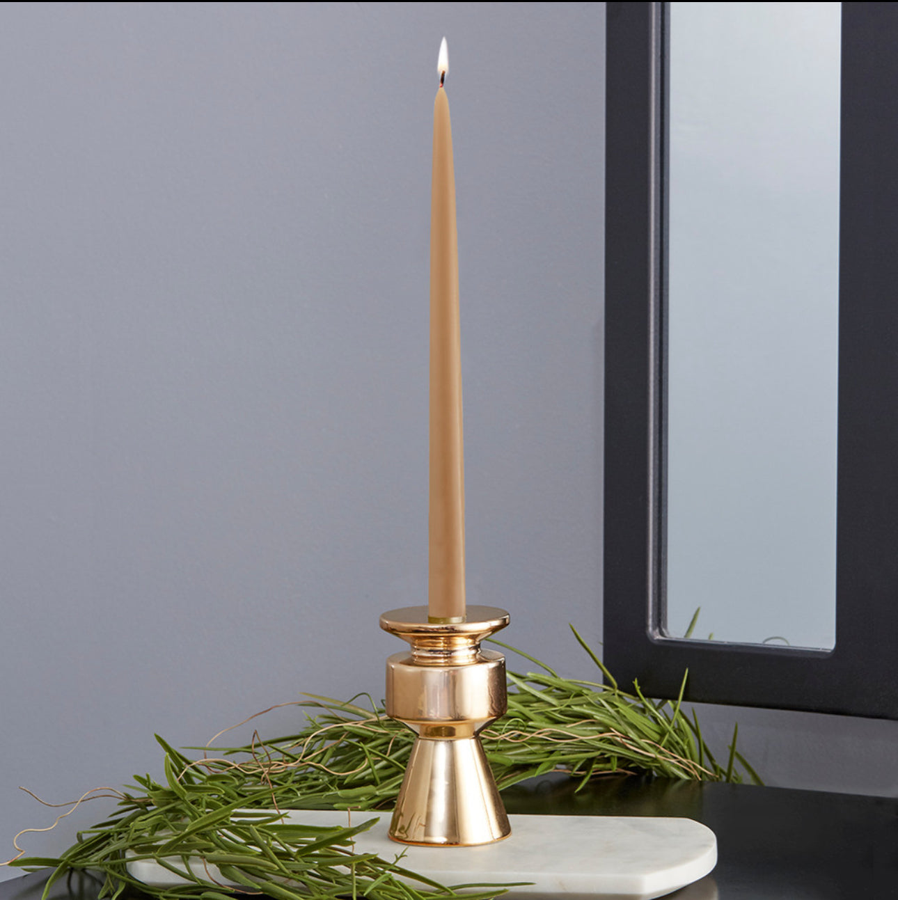 Taupe Candle Taper | 9in