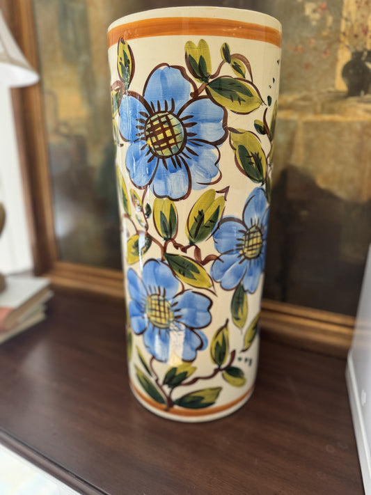 Hand Painted Porcelain Umbrella Stand | Vintage