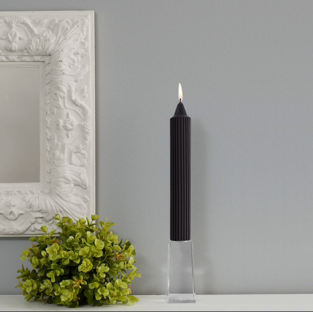 Black Grecian Collenette Dinner Candle | 9 in
