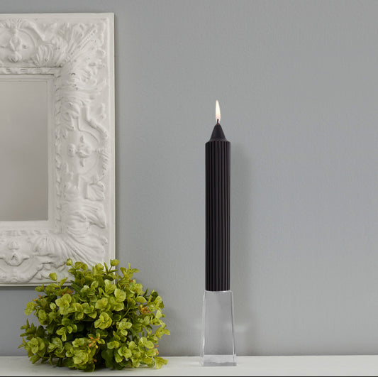 Black Grecian Collenette Dinner Candle | 9 in