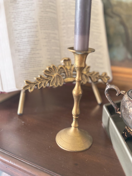 Brass Candle Stick Holder 6” | Antique