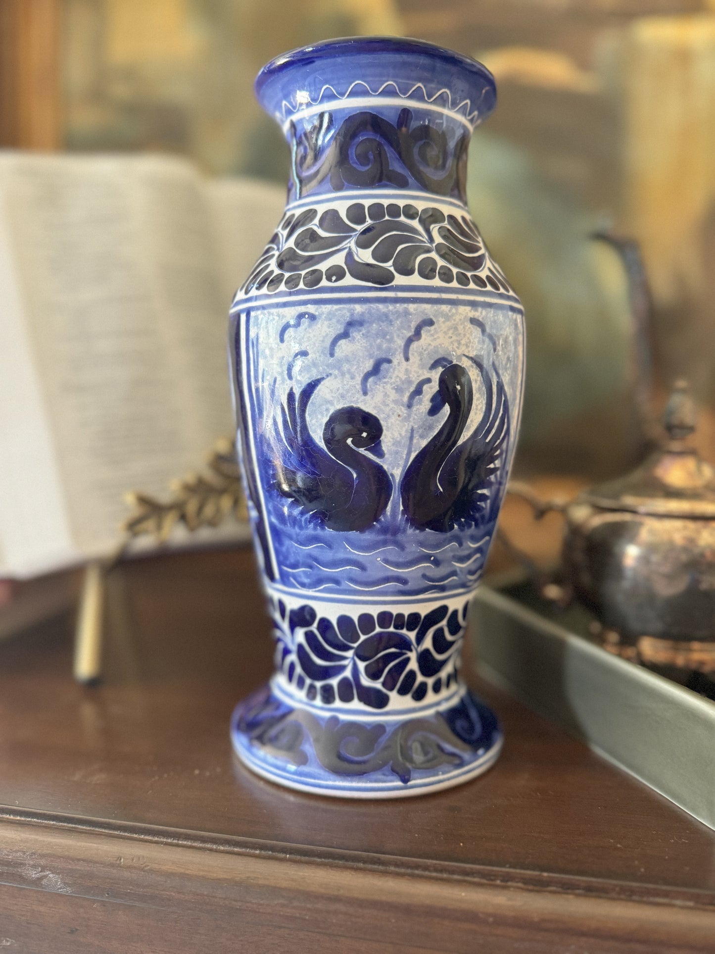 Hand Painted Swan Vase | Vintage