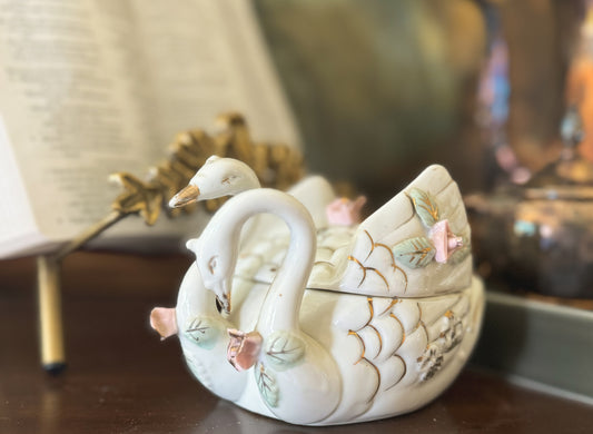Double Headed Swan Trinket Box | Vintage