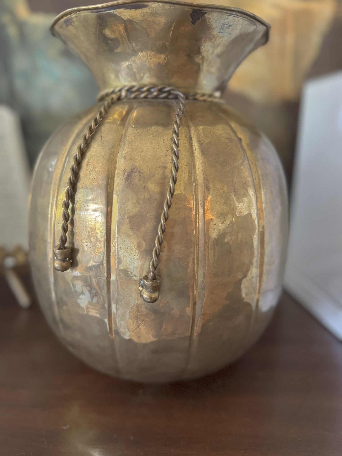 Brass Round Vase 11.5” | Vintage