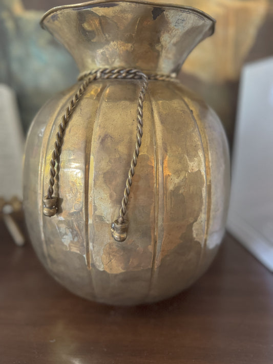Brass Round Vase 11.5” | Vintage