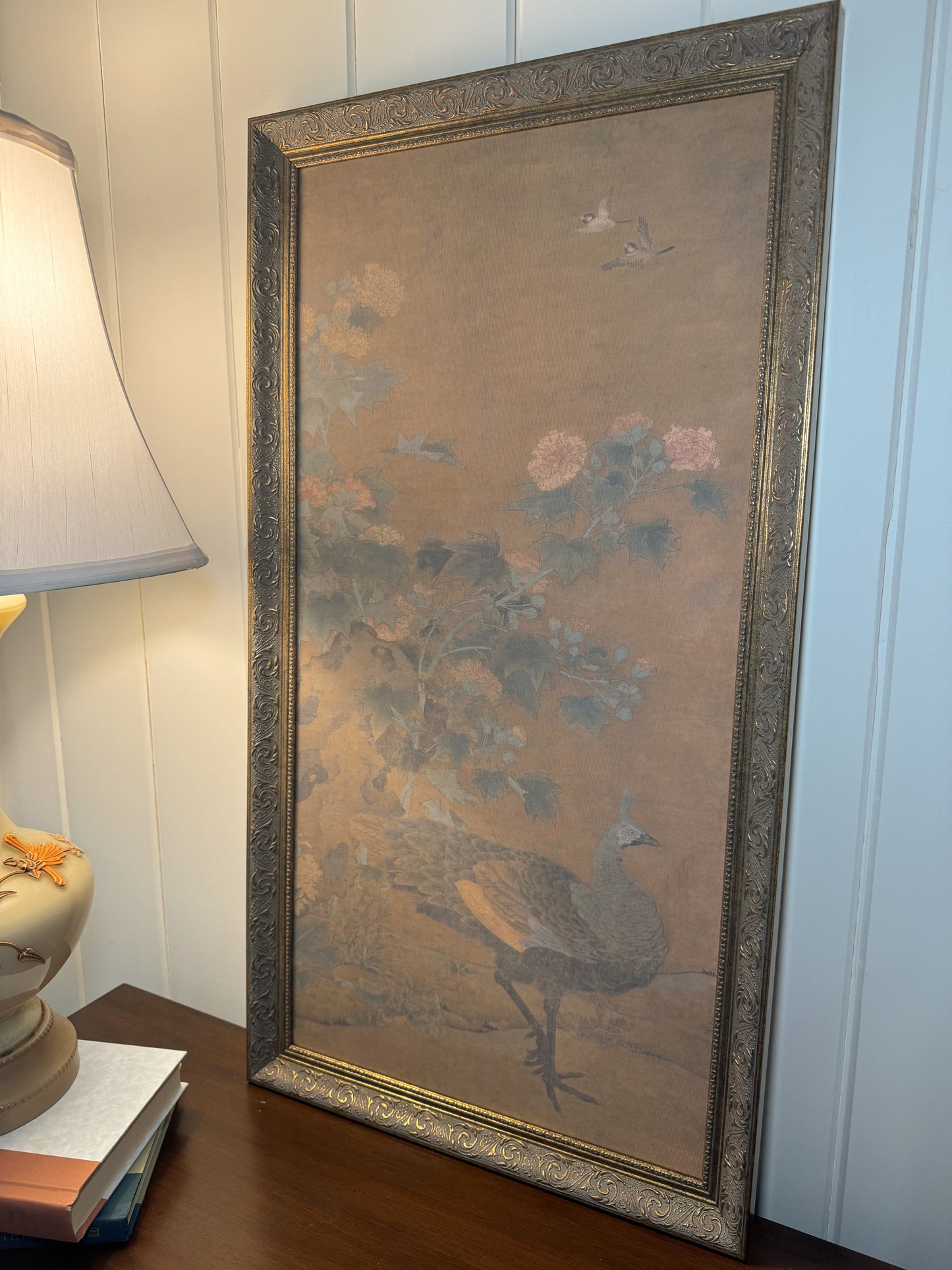 Peacock Framed Art 16x30